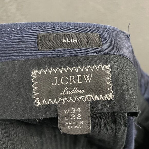 J Crew Pants Mens 34x32 Blue Ludlow Slim Fit Chino Duca Visconti di Modrone - Picture 3 of 14